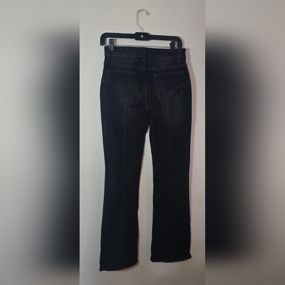 Tres Chic High Rise Button Fly Bootcut Black Classic Casual Jeans New Size Small - Picture 3 of 3